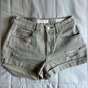 Green Bullhead High-Rise Shorts